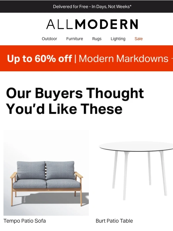 All Modern - Finally here → the tempo patio sofa