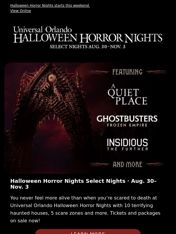 Universal Orlando - The Nightmares Start This Weekend