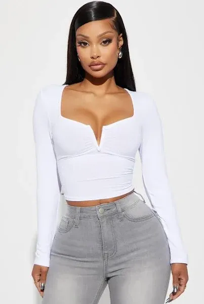 Fashion Nova Long Sleeve Ribbed Bodysuit