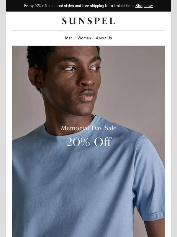 Sunspel - Don't Miss 20% Off Our Most Wanted Pieces