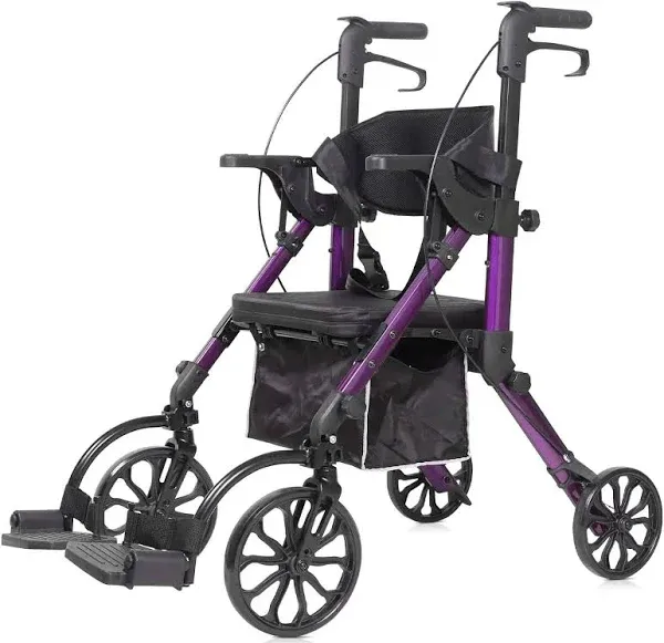 Elenker 2 in 1 Rollator Walker & Transport Chair