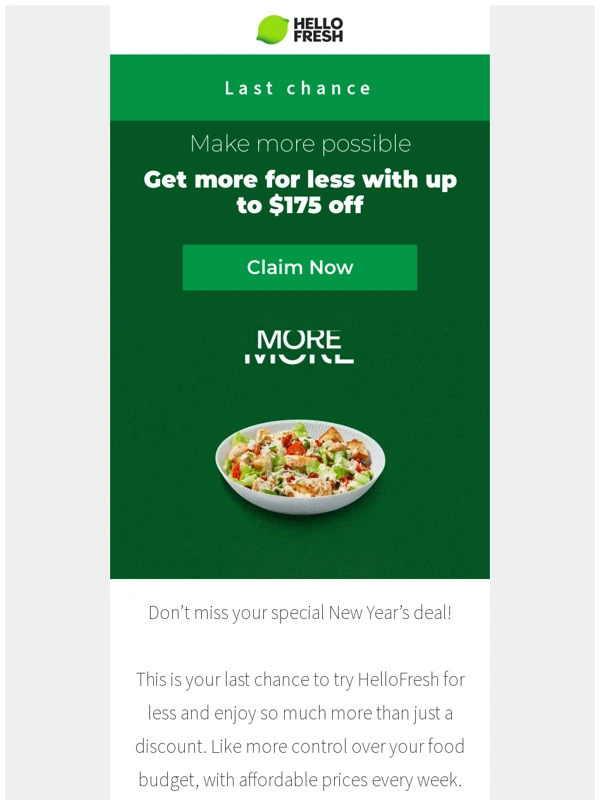 HelloFresh - Hurry! Up to $175 off ends soon ?