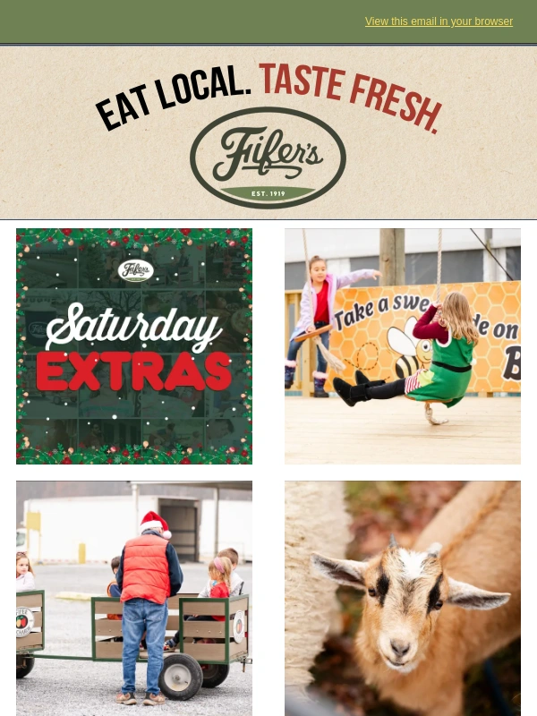 Clover - ?Saturday Extras - ?Festive Finds - ?Apple Cider - ?Gift Local