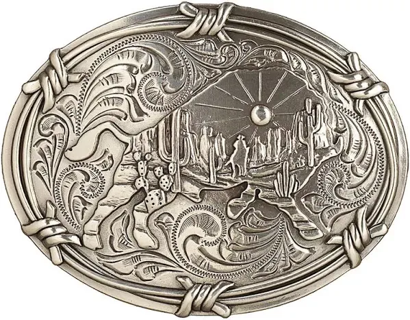 Nocona Buffalo Sunset Barbed Wire Buckle