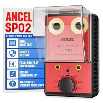 ANCEL - SP02 Spark Plug Tester, Dual Holes, 0 to 6000RPM, Adjustable Working Frequency
