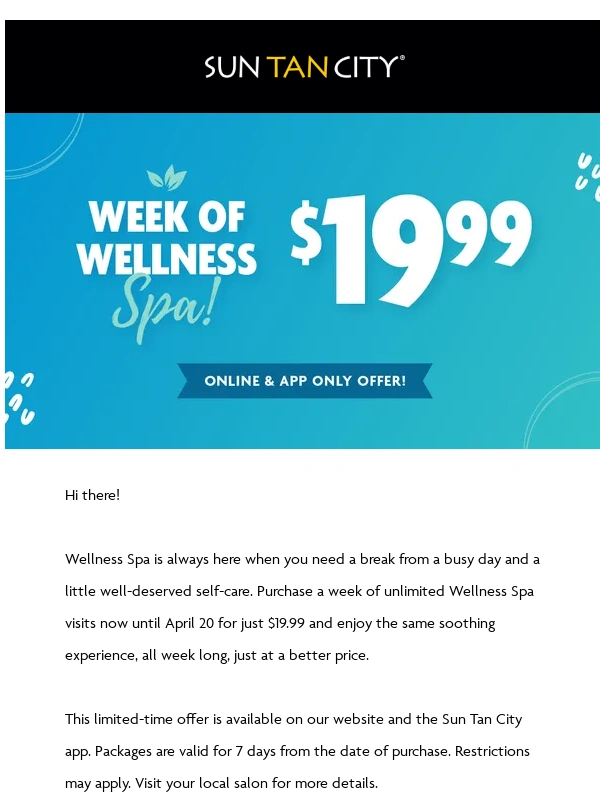 Sun Tan City - Week of Wellness for $19.99