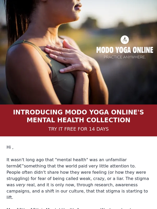 Modo Yoga - It's Mental Health Awareness Week!