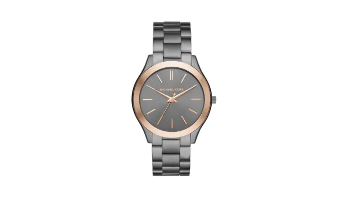 Michael Kors Slim Runway Three-Hand Gunmetal Stainless Steel Mens Watch (Model: MK8576)