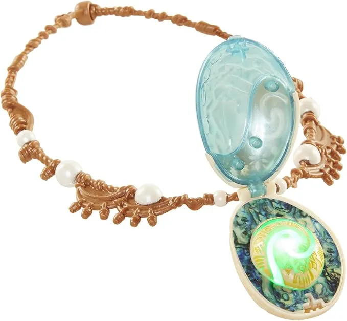 Disney Moana Necklace Light Up Magical Seashell Heart of Te Fiti