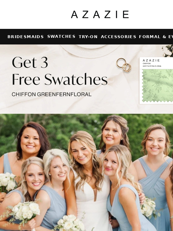 Azazie - 3 Free Swatches – Choose Your Perfect Shade!