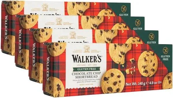 Walker's - Shortbread Gluten Free Chocolate Chip Cookies, 4.9 Oz (Pack of 6)