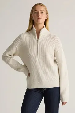 Quince Australian Merino Wool Half Zip Sweater
