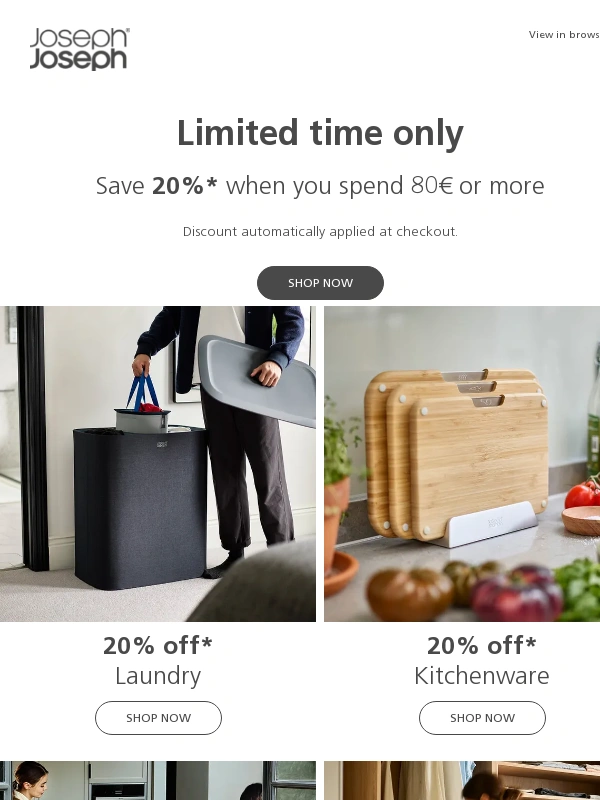 Joseph Joseph - 20% off* for a limited time only