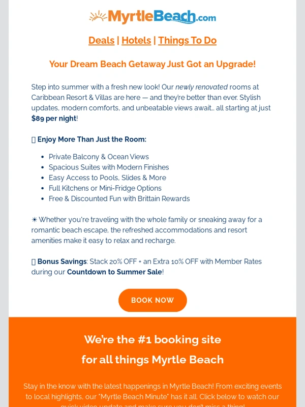 Myrtle Beach - JUST RENOVATED! Oceanfront Suites from $89/Night at Caribbean Resort