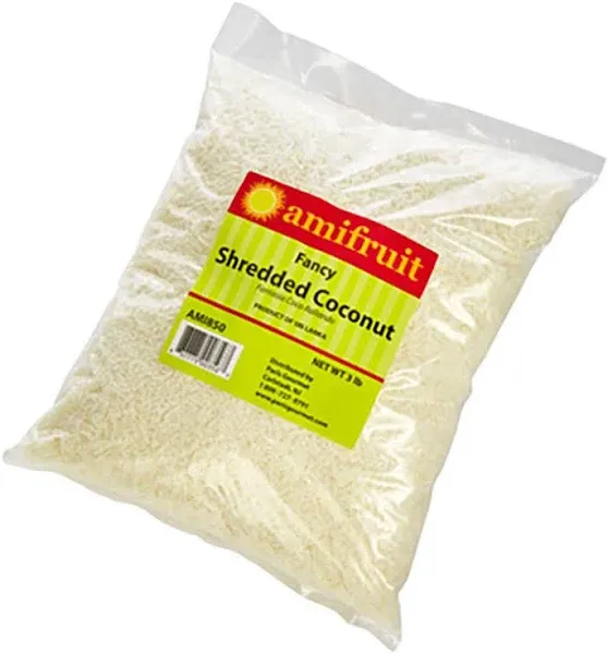 Amifruit Coconut Fancy Shredded Unsweetened 3 Pounds