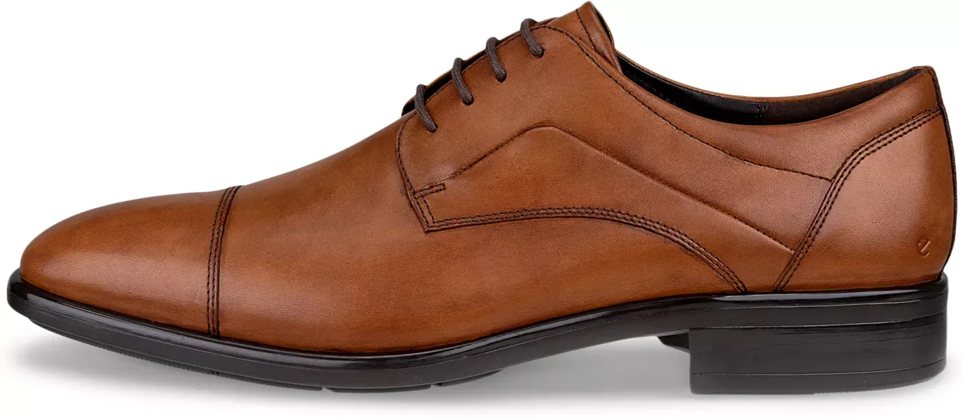 ECCO Citytray - Men's Leather Derby Shoe - Brown
