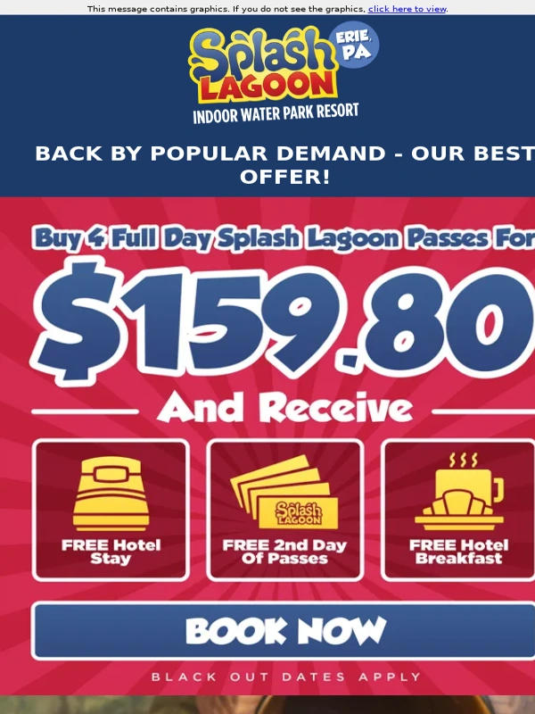 Splash Lagoon - It’s Back—Splash Lagoon’s Best Deal of the Year! ?