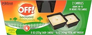 [Prime, S&S] $5.67*: 2-Pack 8-Oz OFF! Backyard Citronella Scented Candle at Amazon
