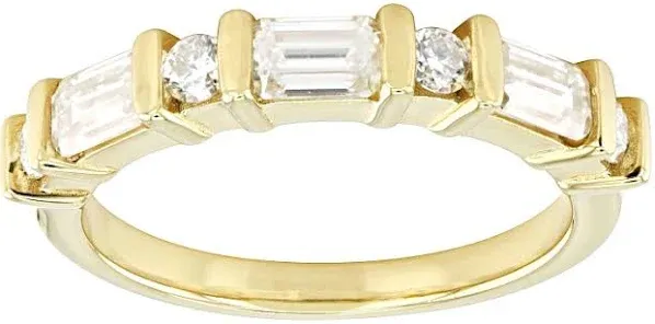 14K Yellow Gold Moissanite Band Ring