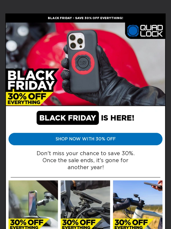 QUADLOCK - Black Friday Is Here! Don't Miss 30% Off Everything