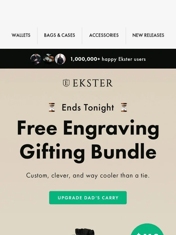 Ekster - Last call: Free Engraving ends tonight