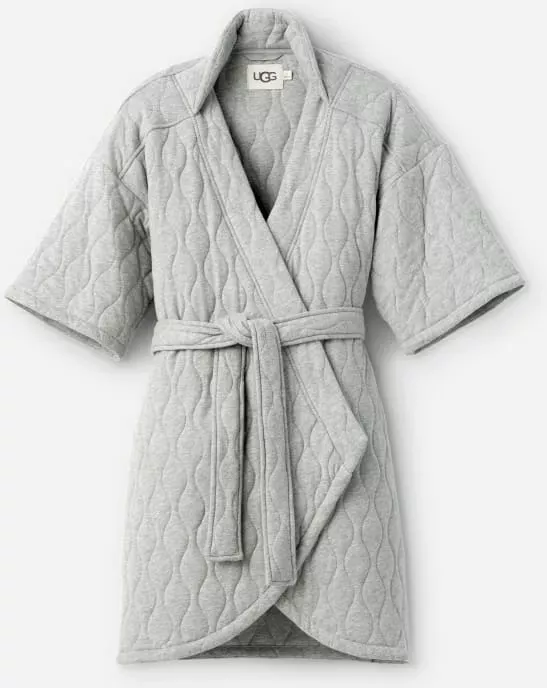 UGG® Women's Zellwood Quilted Wrap Cotton Robes in Ink, Size XL