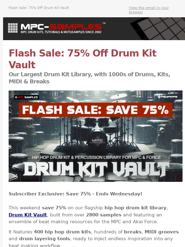 MPC - Flash Sale: 75% Off Drum Kit Vault
