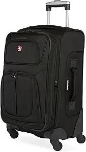 SwissGear Sion Softside Expandable Luggage, Black, Checked-Medium 25-Inch