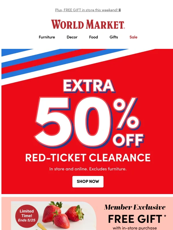World Market - ?EXTRA 50% OFF Red-Ticket Clearance