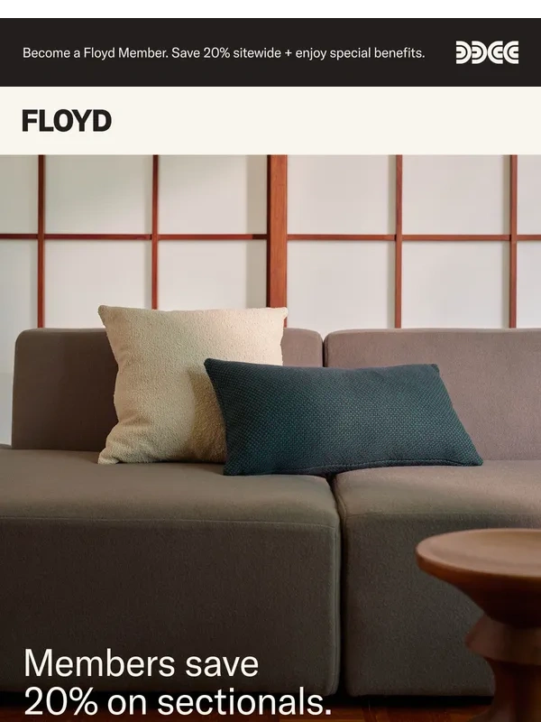 FLOYD - Get it faster: Sectionals now shipping in 4-6 weeks