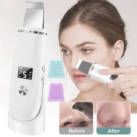 Juutren Skin Scrubber Face Spatula Skin Spatula Pore Cleaner Blackhead Remover Tools with 4 Modes
