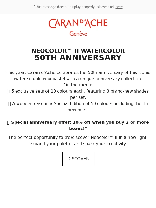 Caran d Ache - Neocolor II celebrates its 50th birthday ?