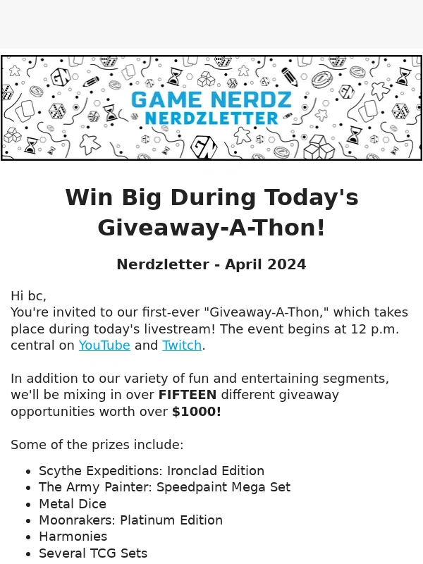Game Nerdz - We’re Giving Away over a $1,000 in Games and Gift Cards!