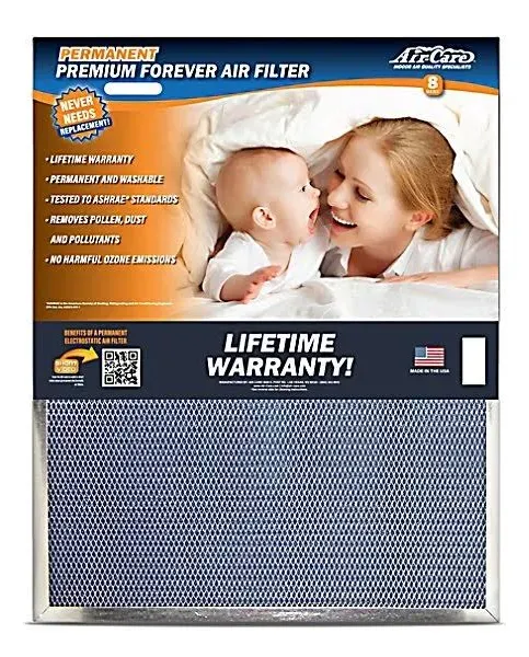 Air-Care 12" x 24" x 1" Permanent Washable Electrostatic Air Filter