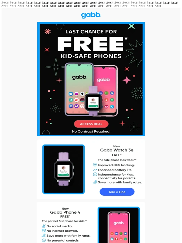 Gabb - Last chance for FREE kid-safe phones and watches!