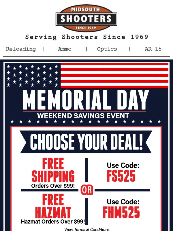 Midsouth Shooters - Don't Miss Our Memorial Day Savings Event!