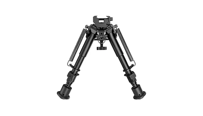 CVLIFE 6-9 Inches Picatinny Bipod Adjustable Spring Return with Picatinny Adapter (Black, 6-9)