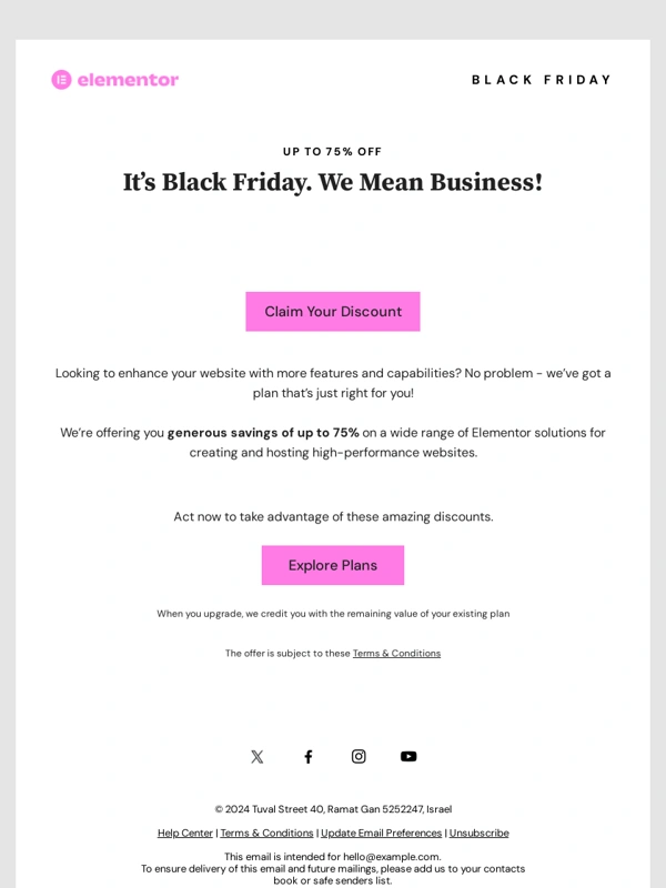 Elementor - Celebrate Black Friday. Up to 75% Off