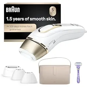 Braun IPL Silk·Expert, at Home Laser Hair Removal, Pro 5 PL5347 Latest Generation IPL, Holiday Gifts for Women and Men, Hair Removal System with Wide Head and Two Precision Heads
