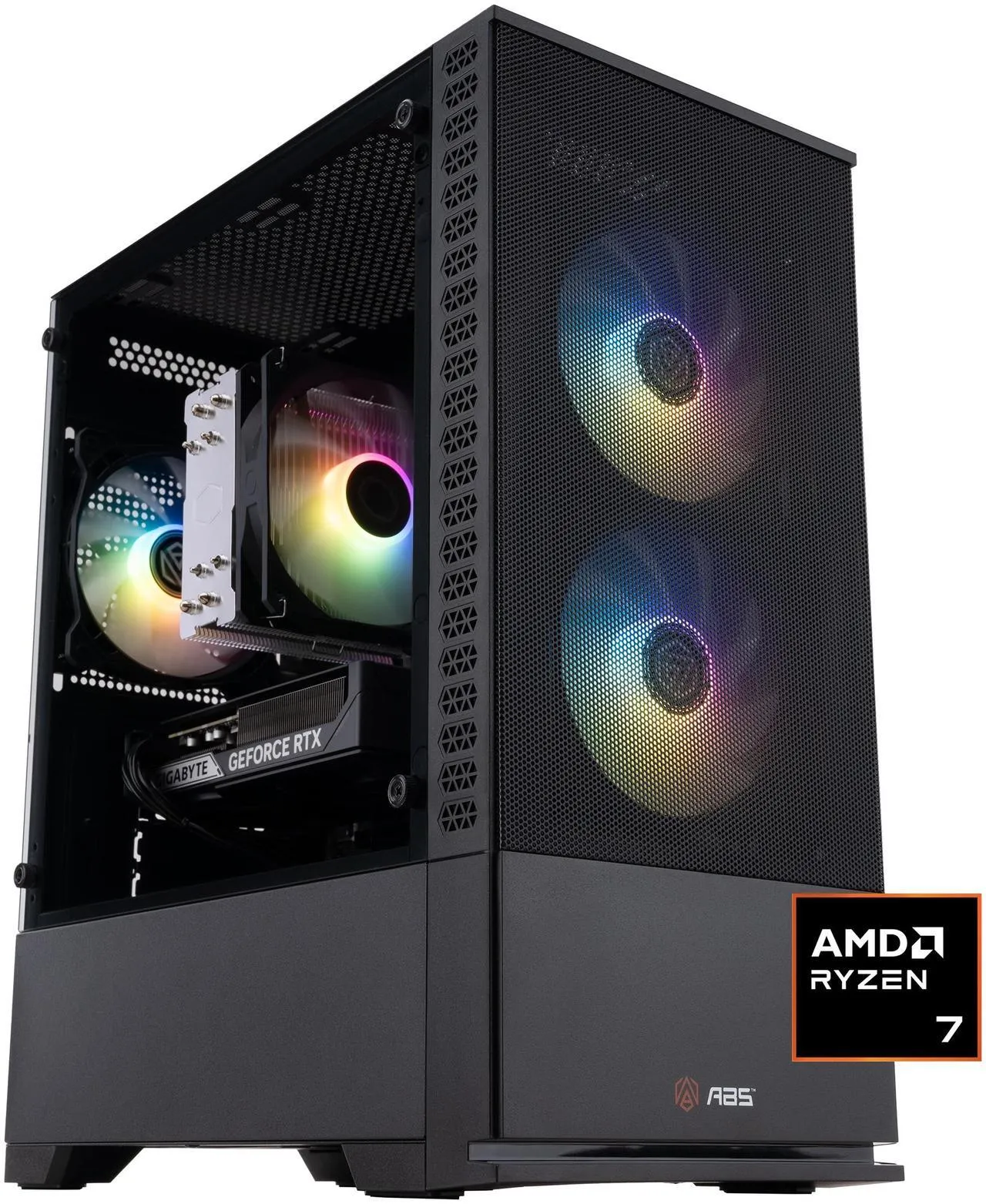 ABS Cyclone Aqua Gaming PC - Windows 11 - AMD Ryzen 7 9700X - GeForce RTX 5060 TI 16G - DLSS 4 - AI-Powered Performance - 32GB DDR5 6000MHz - 1TB M.2