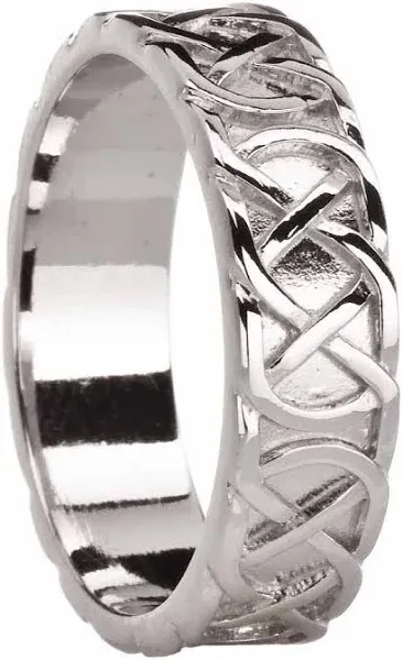 14K White Gold Celtic Eternity Knot Band Ring