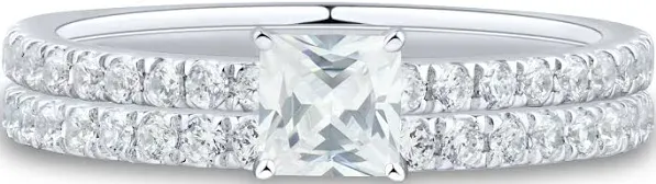 1 ct. tw. Princess-Cut Diamond Engagement Set in 14K White Gold