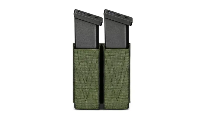 EZshoot Magazine Pouch Double Pistol Mag Pouch with Quick Release Insert Molle Mag Pouch Universal Magazine Pouches Green