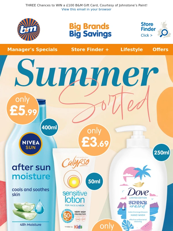 B&M - Summer Sorted: Great Value Health & Beauty Picks