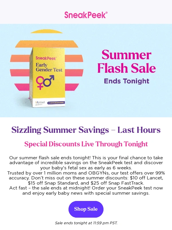 Sneak Peek - Last Chance: Summer Savings End Tonight