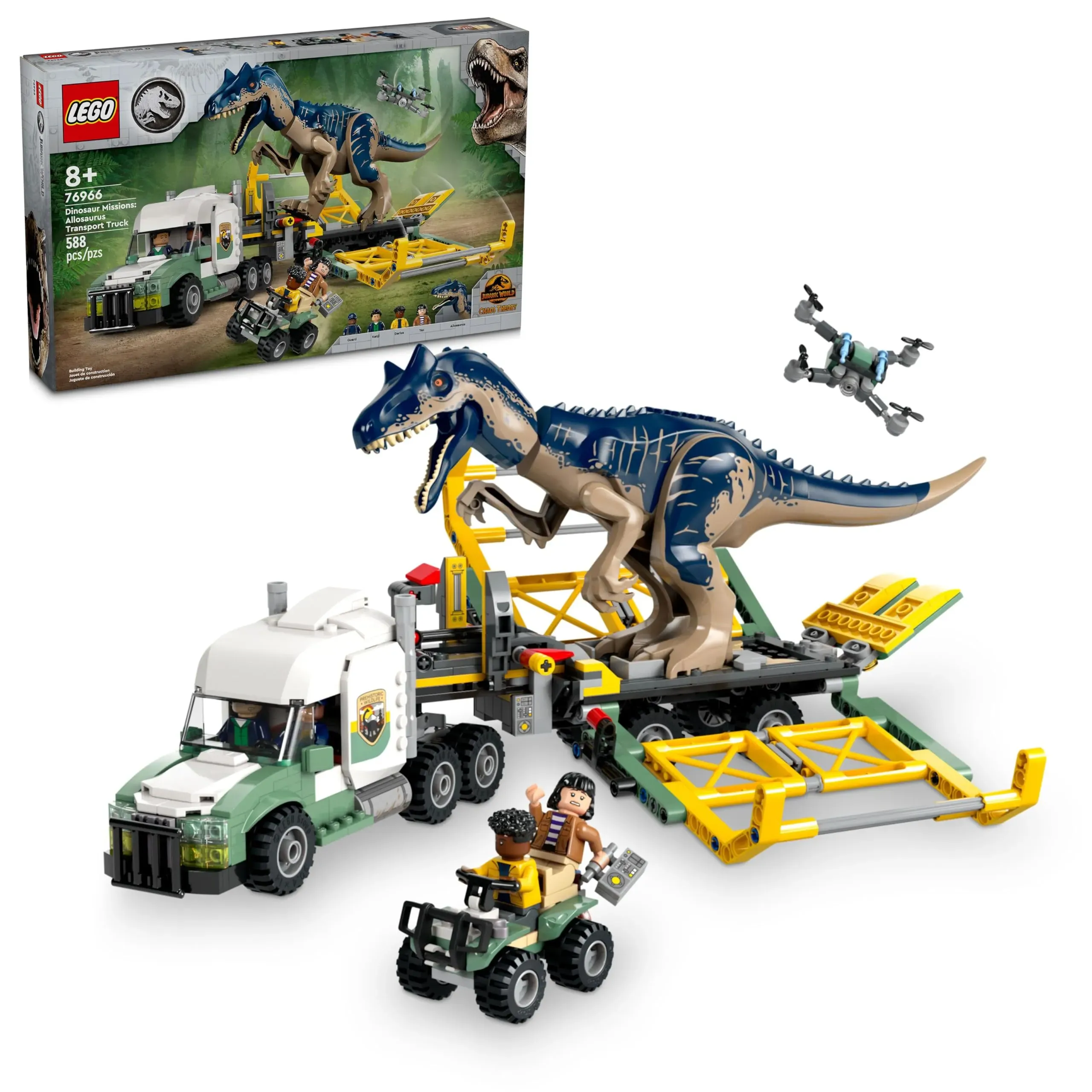 Dinosaur Missions: Allosaurus Transport Truck 76966 | Jurassic World™ | Buy online at the Official LEGO® Shop BE