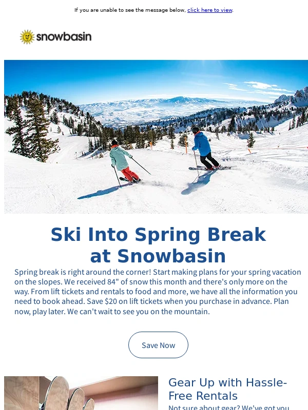 snowbasin - Secure Your Spring Break Ski Trip Today