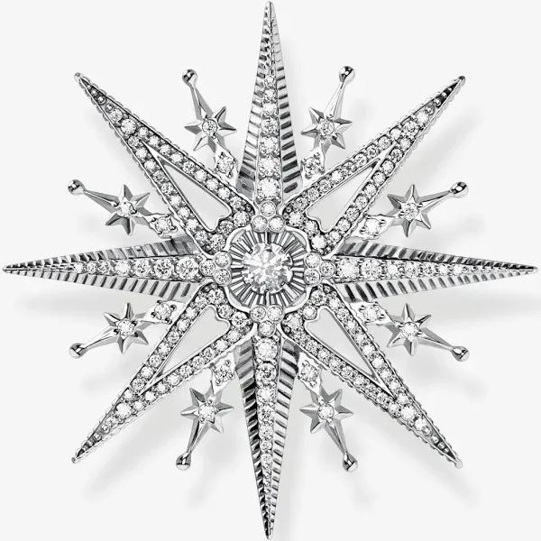 Thomas Sabo Women's Sterling Silver Crystal Set Star Brooch
