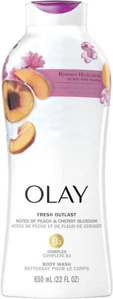 Olay Fresh Outlast Body Wash Energizing Notes Peach and Cherry Blossom
