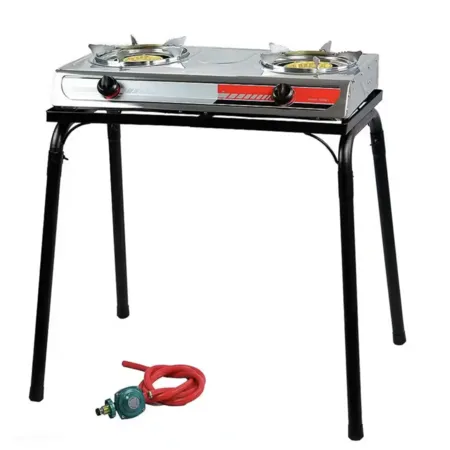 XtremepowerUS Portable Double Burner Propane Camping Stove Cooktop Station w/ Stand & Attachment Hose $89.95 + Free Shipping